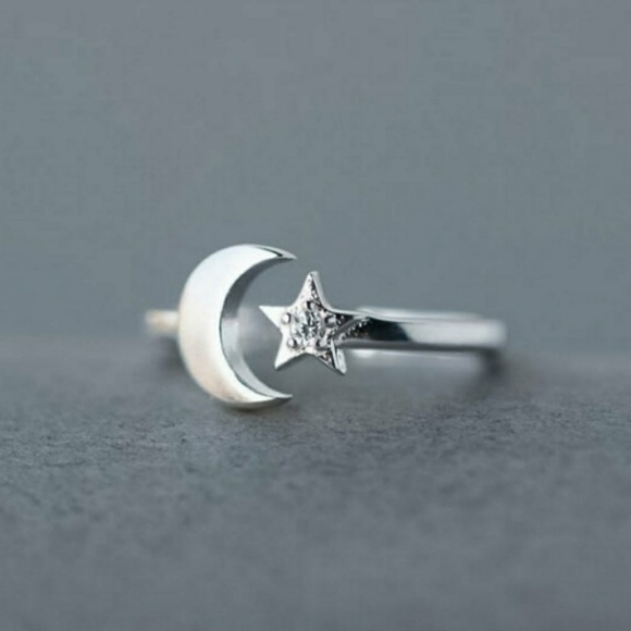 3/$25 Moon & Star Open Ring | 925 Silver - Picture 4 of 6